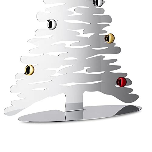 Alessi Albero di Natale in acciaio inossidabile, design Boucquillon & Maaoui, disponibile in acciaio lucido, bianco e rosso