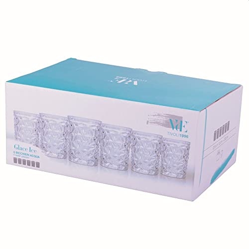 Villa d'Este Home Tivoli set 6 bicchieri Glace Ice 300ml vetro trasparente design italiano