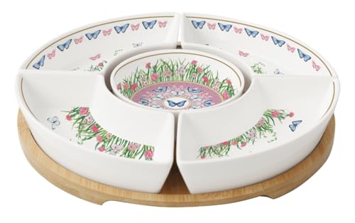 Easy Life confezione 5 ciotole porcellana diametro 25 cm su vassoio