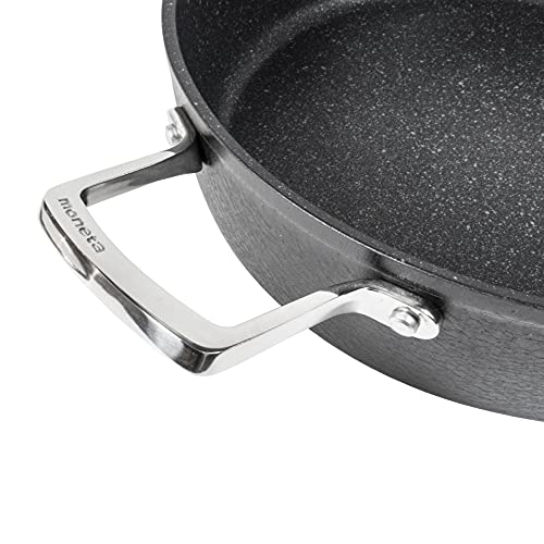 Moneta Armonia tegame 28cm con coperchio nero antiaderente effetto pietra