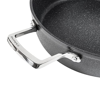 Moneta Armonia tegame 28cm con coperchio nero antiaderente effetto pietra