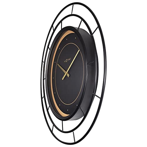 NeXtime Fancy orologio da parete 70cm metallo nero con dettagli dorati