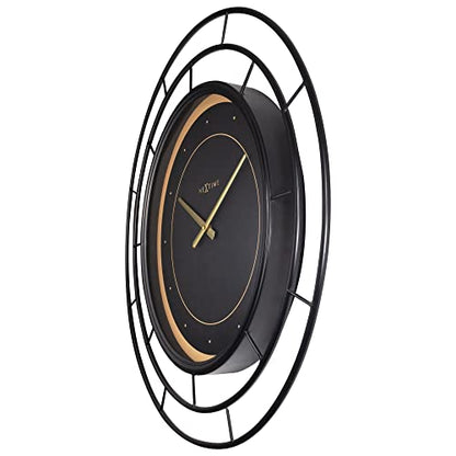 NeXtime Fancy orologio da parete 70cm metallo nero con dettagli dorati