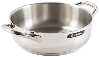 Barazzoni Chef Line tegame pentola coperchio acciaio inox 18/10 finitura lucida e satinata