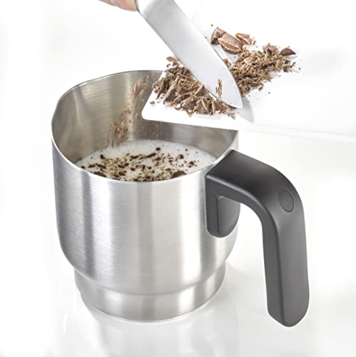 Caso Montalatte Crema & Choco Inox, acciaio inossidabile, design tedesco per schiuma latte e bevande calde