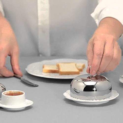 Alessi portaburro porcellana bianca coperchio acciaio inox lucido design Marcel Wanders