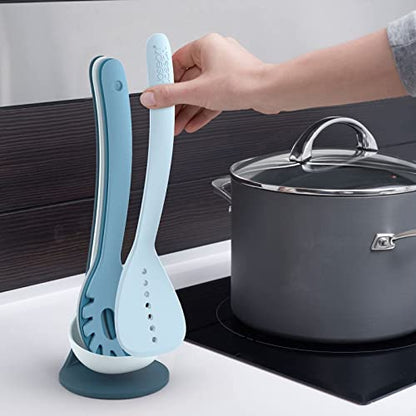 Joseph Joseph Set 5 Utensili Nest con Base - Utensili da Cucina Impilabili