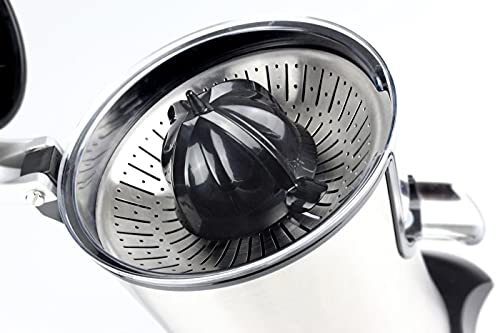 Caso Spremiagrumi elettrico acciaio inox e nero con cono universale