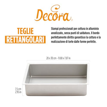 Decora teglia professionale rettangolare alluminio anodizzato 20x30x7,5 cm