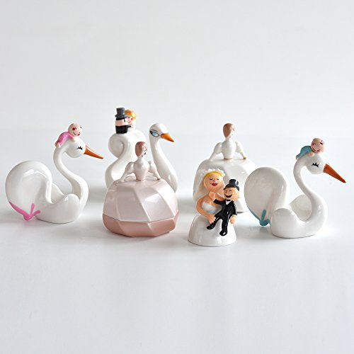Alessi Bombo Lina Massimo Giacon cigno bianco decorato a mano - Stilmobili