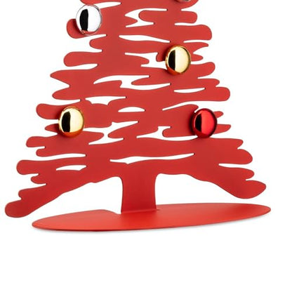 Alessi Albero di Natale Bark in acciaio rosso - Design traforo corteccia naturale