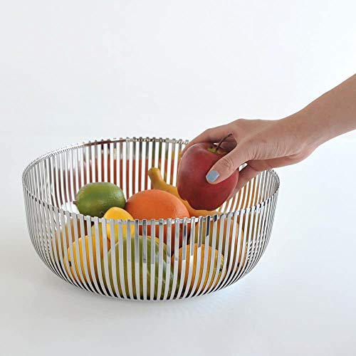 Alessi Fruttiera in acciaio inossidabile design Pierre Charpin, diametro 24 cm