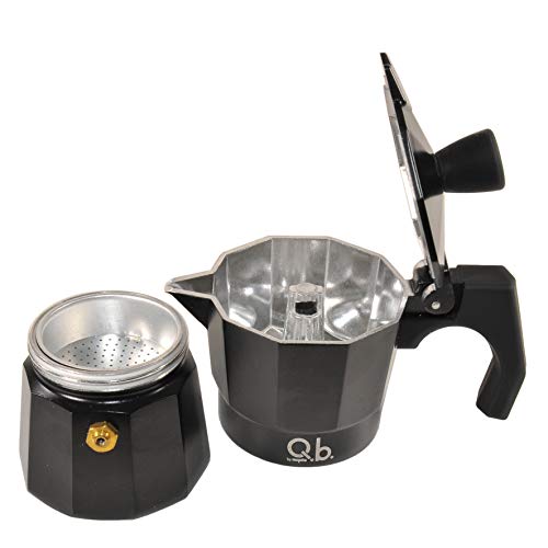 Mopita Caffettiera in alluminio nero opaco con manico soft touch - Black Code