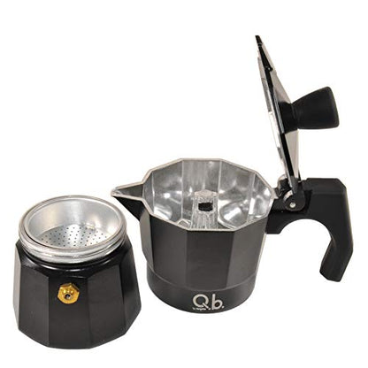 Mopita Caffettiera in alluminio nero opaco con manico soft touch - Black Code