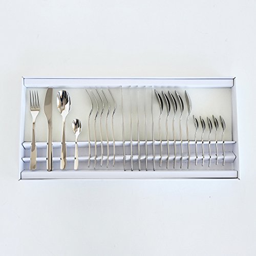 Alessi servizio 24 posate acciaio inossidabile design Jasper Morrison lucido