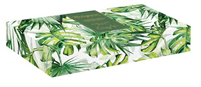 Easy Life Ciotola Foglia in porcellana con decorazione Tropical Leaves, 30x13 cm
