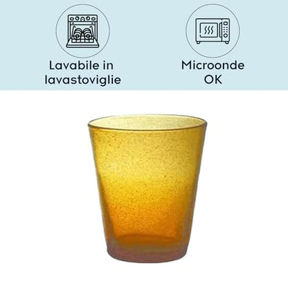 Stilmobili Set 6 Tumbler colorato in vetro soffiato linea Freshness, design originale e vivace