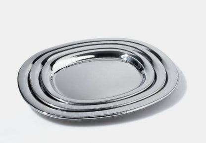 Alessi piatto da portata acciaio inossidabile design Jasper Morrison 30x24 cm