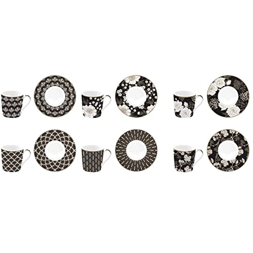 Easy Life Set 6 Tazze Caffè Porcellana con Piattini - Stilmobili