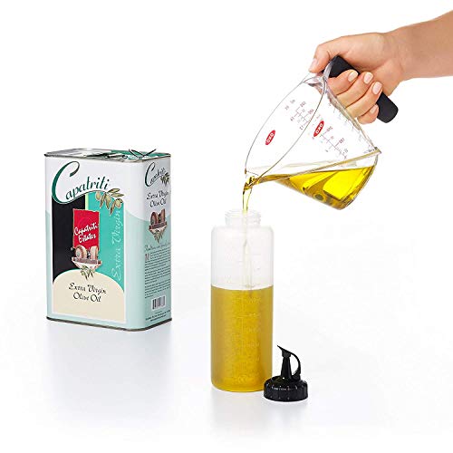OXO Shaker per Condimenti e Salse 350ml in plastica trasparente colore verde con scala graduata