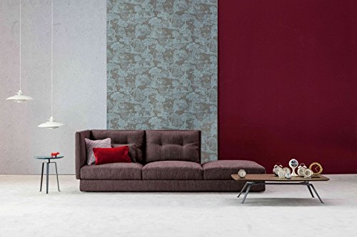 Bonaldo Tavolino Tie Antracite Opaco con piano rovere e piedi in metallo