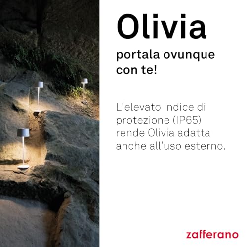 Zafferano Olivia Pro lampada LED alluminio bianco design moderno