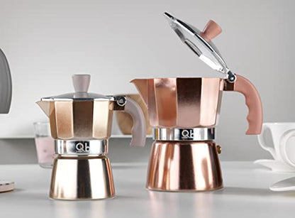 Mopita Caffettiera 1 tazza alluminio gold Fluo - design italiano