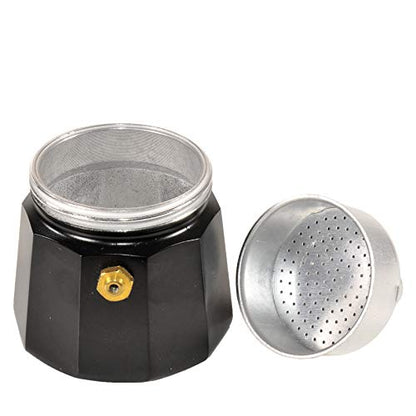 Mopita Caffettiera in alluminio nero opaco con manico soft touch - Black Code