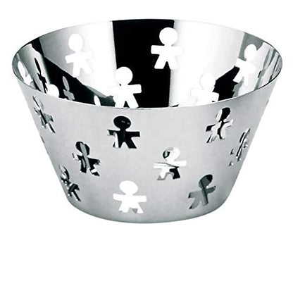 Alessi Fruttiera Girotondo acciaio inossidabile con bordo traforato decoro King-Kong