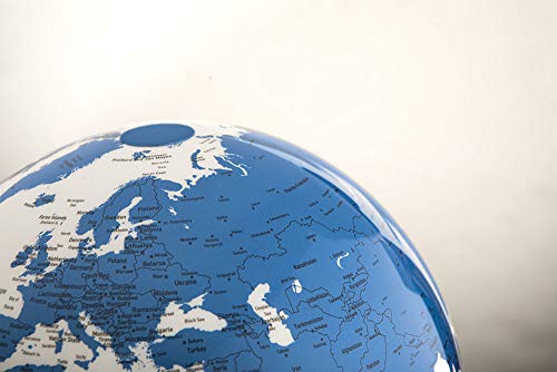 Tecnodidattica Mappamondo Light&Colour con sfera illuminata LED, base nylon, design danese