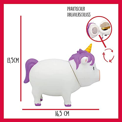 LiLaLu Salvadanaio Unicorno bianco design tedesco - Giocattolo decorativo