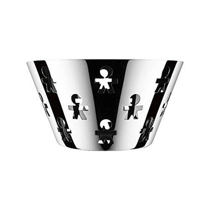 Alessi Fruttiera Girotondo acciaio inossidabile con bordo traforato decoro King-Kong