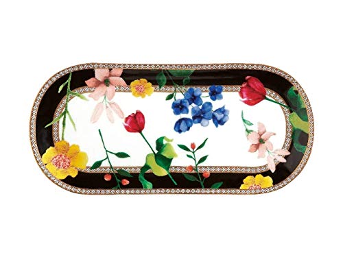 Maxwell & Williams vassoio ovale Contessa nero ceramica 25x11,5 cm
