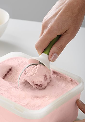 Joseph Joseph Cucchiaio Gelato in acciaio con base anti-gocci e testina in lega di zinco