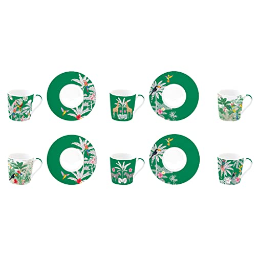 Easy Life Set 6 Tazze Caffè Porcellana con Piattini - Stilmobili
