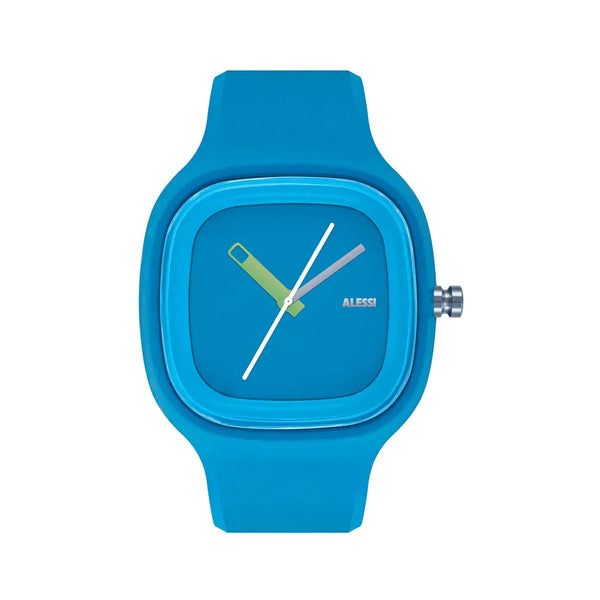 Alessi — Kaj AL10012 | Reloj de pulsera de poliuretano azul claro — Alessi