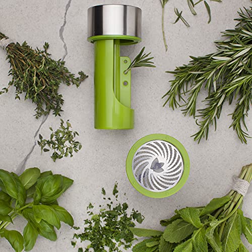 Microplane Macina Erbe 2in1 acciaio inossidabile argento con contenitore trasparente