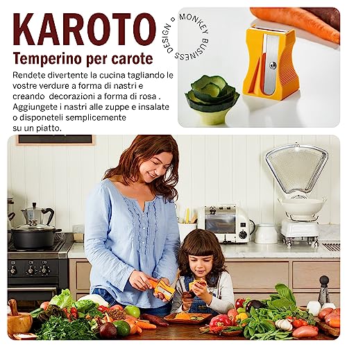 Monkey Business Pelaverdure Verde - utensile da cucina per verdure a nastro