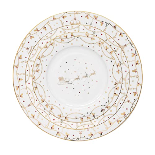 Easy Life Servizio Piatti Natalizio 18 pezzi porcellana decoro Nutcracker Schiaccianoci