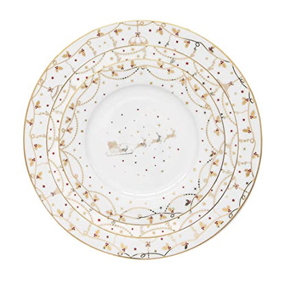 Easy Life Servizio Piatti Natalizio 18 pezzi porcellana decoro Nutcracker Schiaccianoci