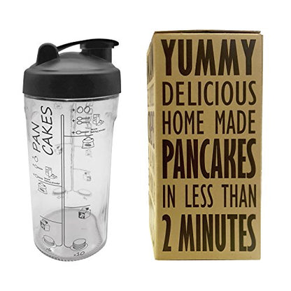 Cookut Shaker Bicchiere in plastica trasparente con ricetta stampata per crepes e pancakes