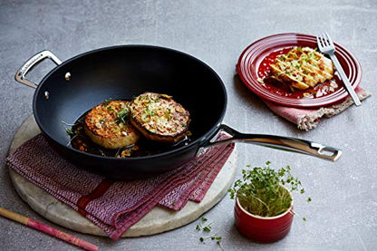 LE CREUSET Padella Wok antiaderente con base in alluminio e acciaio inox magnetico