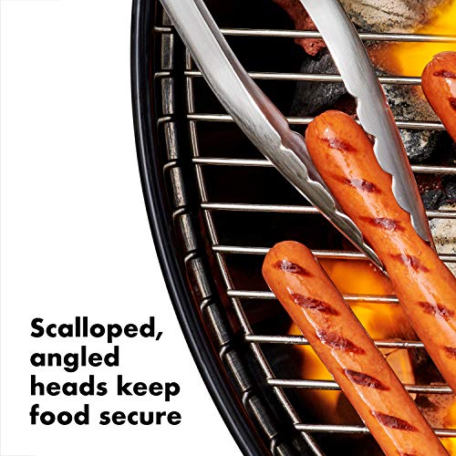 OXO Pinze Good Grips in acciaio inox con estremità frastagliate e apribottiglie integrato