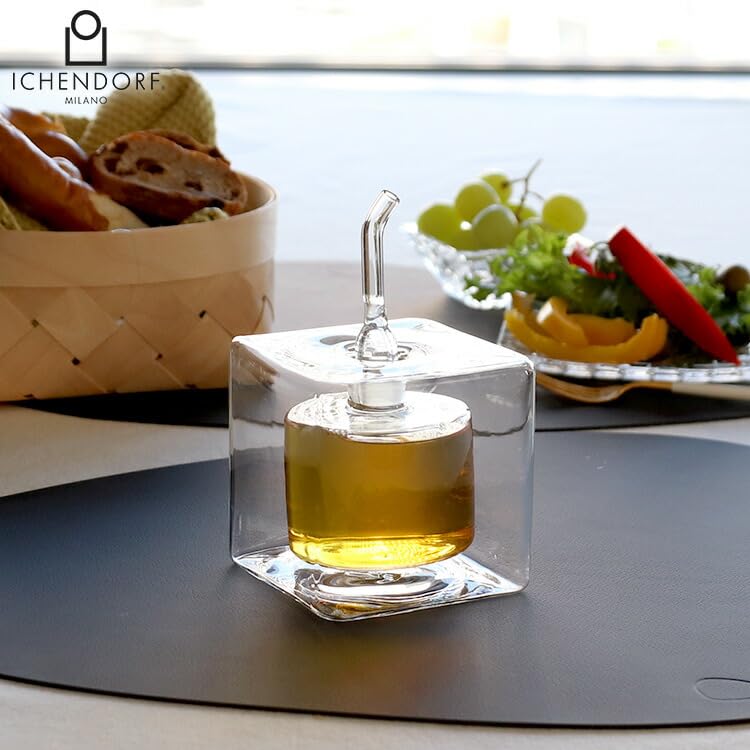 Ichendorf Oliera Cube in vetro doppio soffiato, design elegante per la tavola