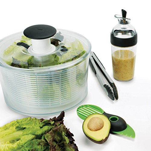 OXO Shaker per Condimenti e Salse 350ml in plastica trasparente colore verde con scala graduata