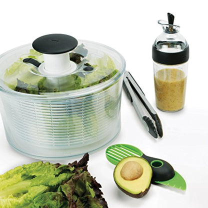 OXO Shaker per Condimenti e Salse 350ml in plastica trasparente colore verde con scala graduata