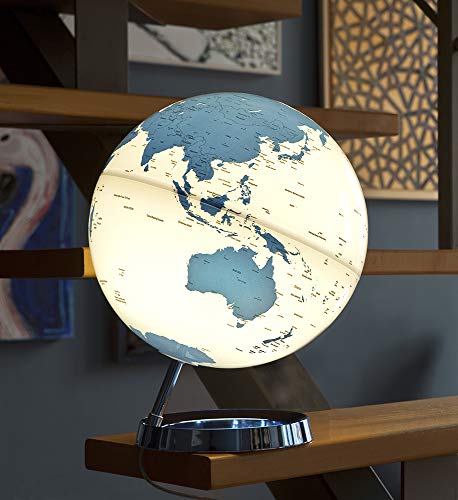Tecnodidattica Mappamondo Light&Colour con sfera illuminata LED, base nylon, design danese