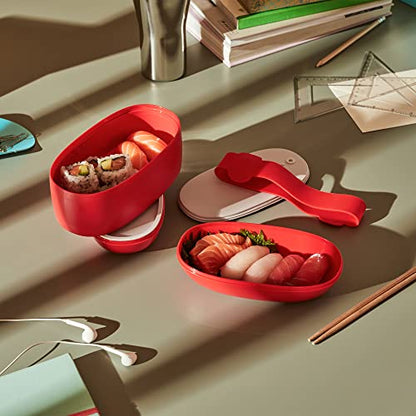 Alessi Lunch Box a Tre Scomparti Food à Porter resina termoplastica grigio