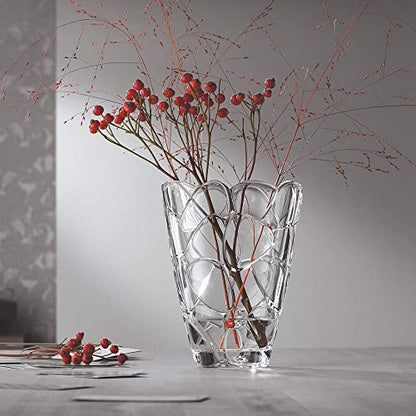 Nachtmann vaso ovale Petals in vetro rosa 22cm - design artigianale