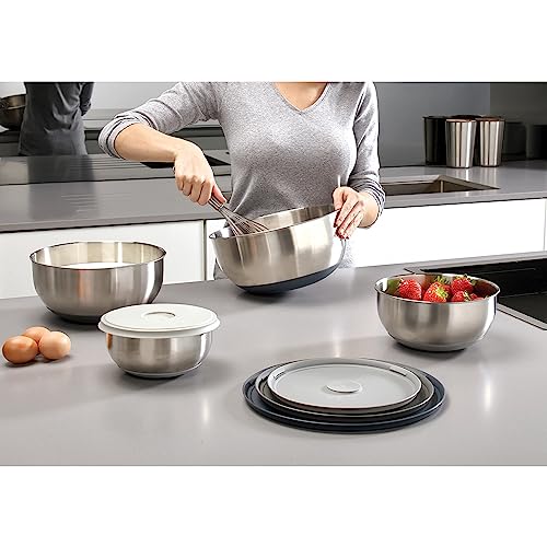 Joseph Joseph - Ciotola Nest Prep&Store in acciaio inox 18/8 con coperchi a scatto